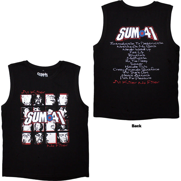Sum 41 | Official Band Tank T-Shirt | All Killer No Filler Tracklist (Back Print)