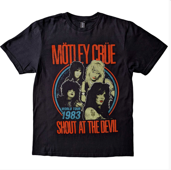 Motley Crue Unisex T-Shirt: Vintage World Tour Devil