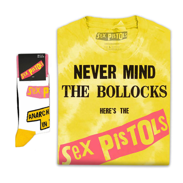 The Sex Pistols | Exclusive Band Gift Set | Never Mind the B…locks Original Album (Wash Collection) Tee & Socks