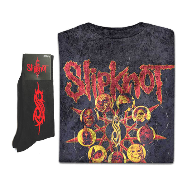 Slipknot | Exclusive Band Gift Set | Liberate (Wash Collection & Back Print) Tee & Sock