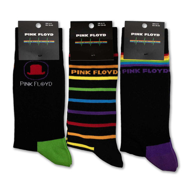 Pink Floyd Socks 3 Pack - Adult UK 7-11 (EU 41-46, US 8-12)