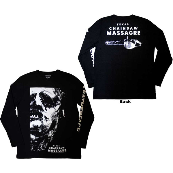 The Texas Chainsaw Massacre | Official Movie Long Sleeve T-Shirt | Leather Face (Back Print)