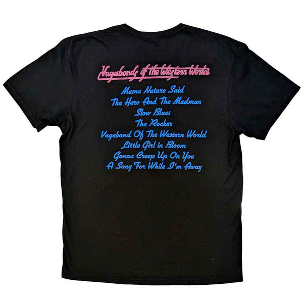 Thin Lizzy | Official Band T-Shirt | Vagabonds of the Western World Tracklist (Back Print)