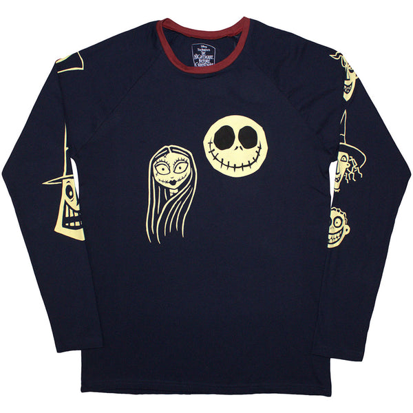 The Nightmare Before Christmas | Official Movie Long Sleeve T-Shirt | Faces AOP (Embellished)