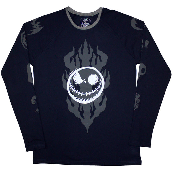 The Nightmare Before Christmas | Official Movie Long Sleeve T-Shirt | Flaming Jack (Embellished)