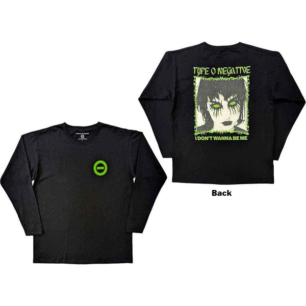 Type O Negative | Official Band Long Sleeve T-Shirt | I Don't Wanna Be Me (Back Print)