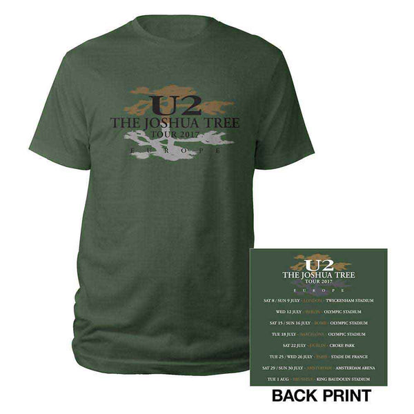 U2 | Official Band T-Shirt | Joshua Tree Logo 2017 (Ex-Tour & Back Print)