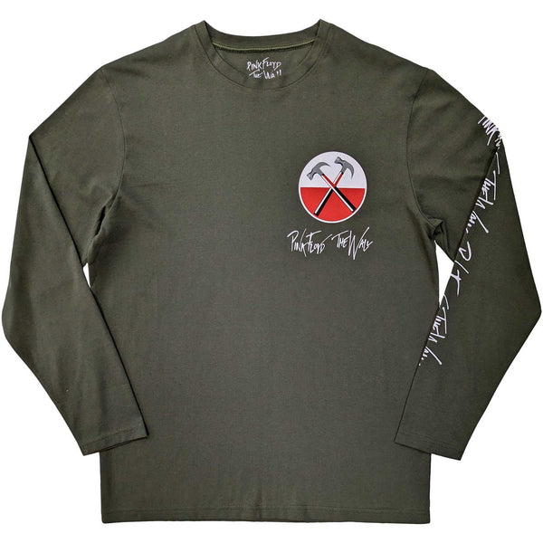 Pink Floyd | Official Band Long Sleeve T-Shirt | The Wall Hammers Logo (Back & Sleeve Print)