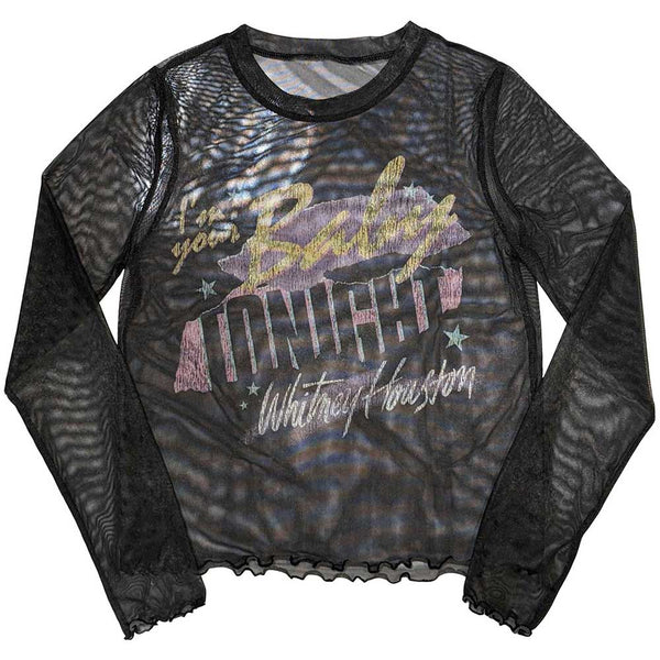 Whitney Houston | Ladies Long Sleeve Official Band T-Shirt | I'm Your Baby (Mesh)