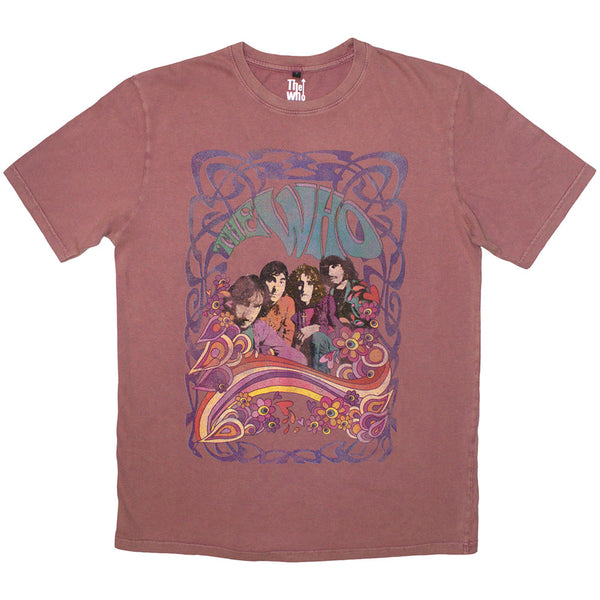 The Who | Official Stone Wash Band T-Shirt | Psych Floral Stone Wash