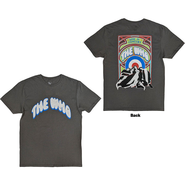 The Who | Official Band T-Shirt | Flag Cartoon (Back Print)