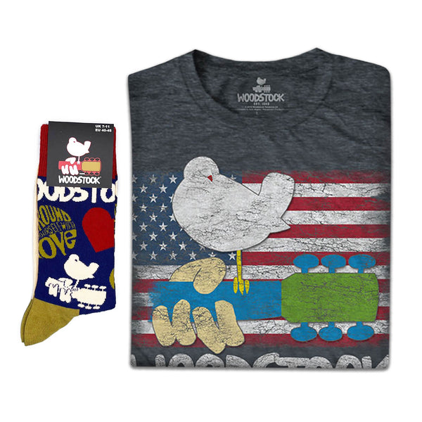 Woodstock | Exclusive Band Gift Set | Flag Tee & Socks