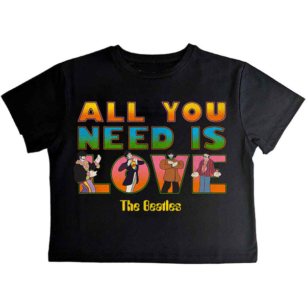 The Beatles | Official Ladies Band Crop Top | Yellow Submarine AYNIL Stacked