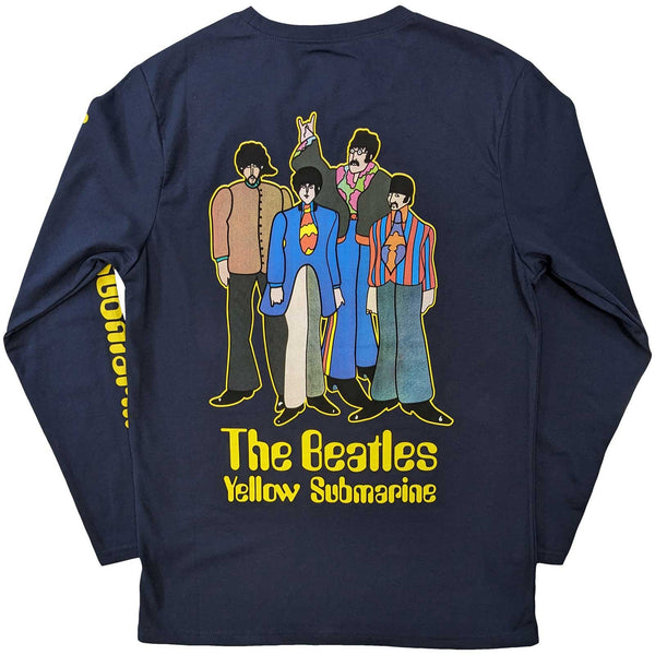 The Beatles | Official Band Long Sleeve T-Shirt | Yellow Submarine Band (Back & Sleeve Print)