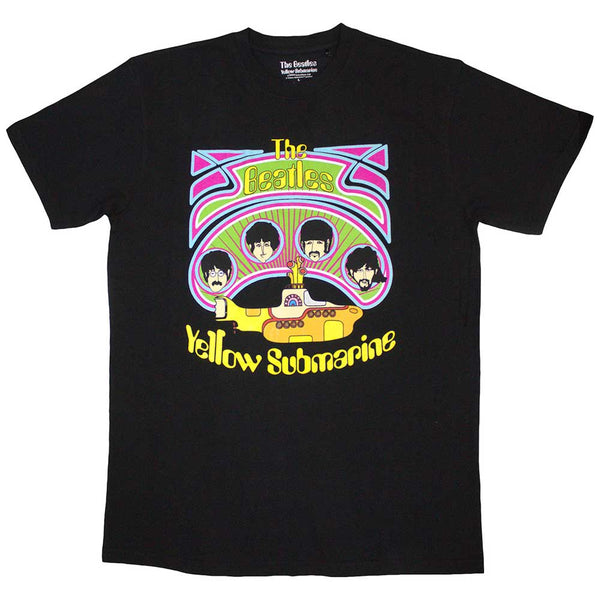 The Beatles | Official Band T-Shirt | Yellow Submarine Heads in Circles v2