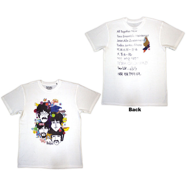 The Beatles | Official T-Shirt | Yellow Submarine Heads Collage / ATN (Back Print)