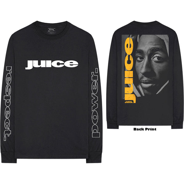 Tupac Unisex Long Sleeved T-Shirt: Respect (Back & Arm Print)