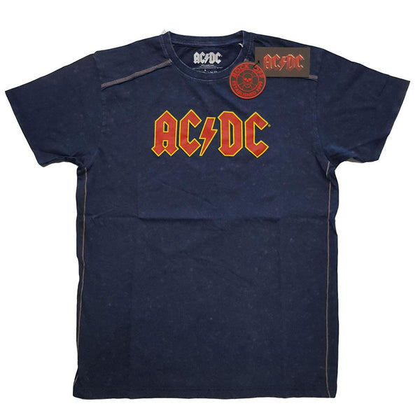 AC/DC Unisex Snow Wash Tee: Logo