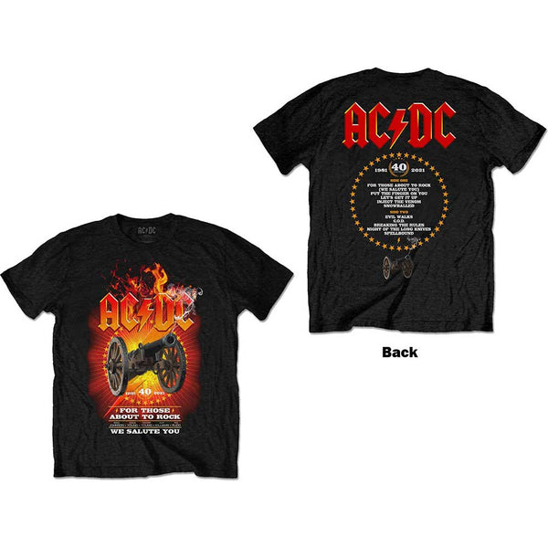 AC/DC | Official Band T-Shirt | FTATR 40th Flaming (Back Print)