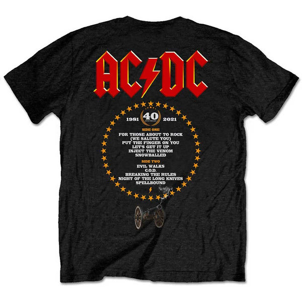 AC/DC | Official Band T-Shirt | FTATR 40th Flaming (Back Print)