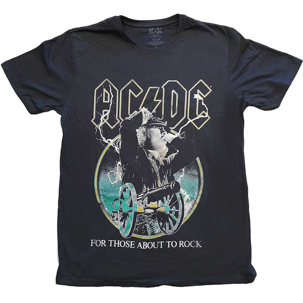 AC/DC | Official Band T-Shirt | For Those About To Rock Yellow Outlines