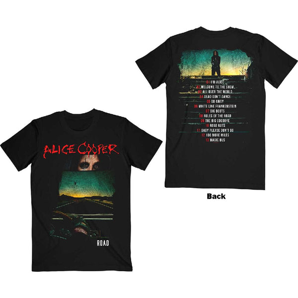 Alice Cooper | Official Band T-Shirt | Road Cover Tracklist (Back Print)