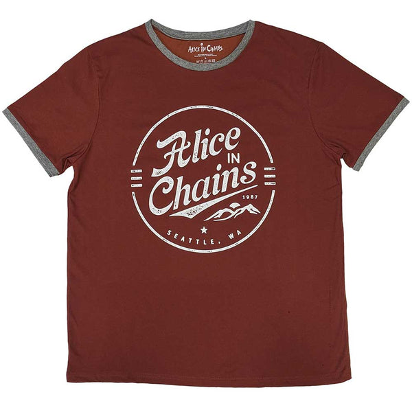 Alice In Chains | Official Band Ringer T-Shirt | Circle Emblem