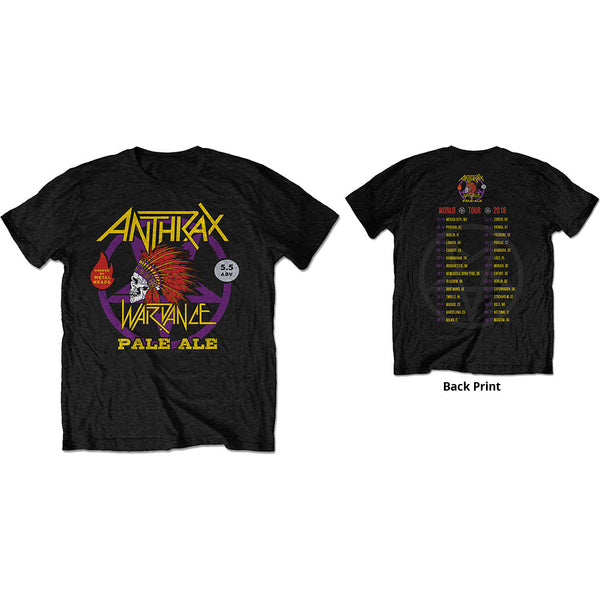 Anthrax | Official Band T-Shirt | War Dance Paul Ale World Tour 2018 (Ex Tour/Back Print)
