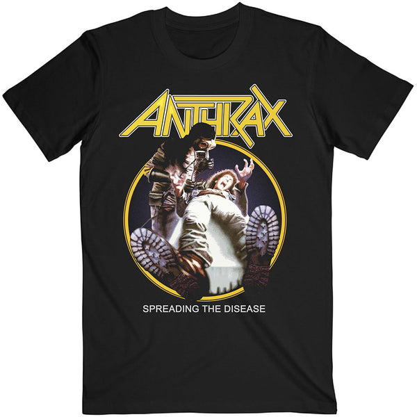Anthrax | Official Band T-Shirt | Spreading The Disease Track list (Back Print)