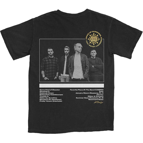All Time Low | Official Band T-Shirt | Wake Up Sunshine Track List (Back Print)