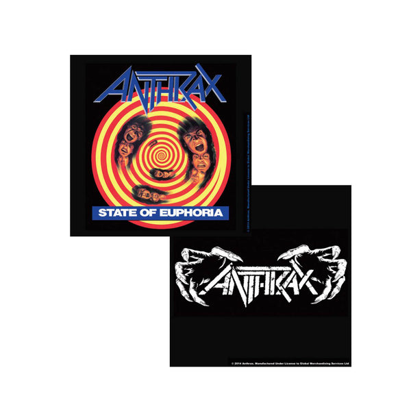 Anthrax Gift Set with boxed Coffee Mug, 5 x Button Badges, 2 x Drinks Coasters, Fridge Magnet
