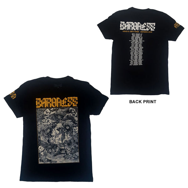Baroness | Official Band T-Shirt | Gold & Grey Dateback (Ex-Tour/Back Print)