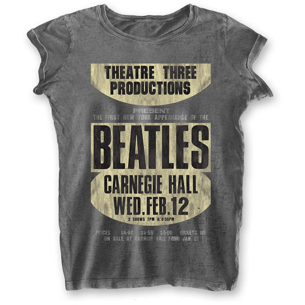 The Beatles Ladies Fashion T-Shirt: Carnegie Hall (Burn Out)