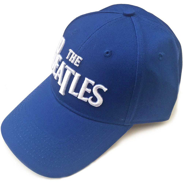 The Beatles Unisex Baseball Cap: White Drop T Logo (Mid Blue)
