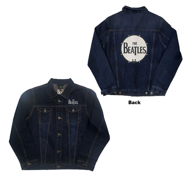 The Beatles Unisex Denim Jacket: Drum Logo (Back Print)