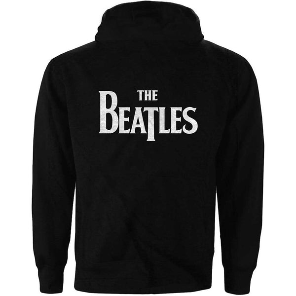 The Beatles Ladies Zipped Hoodie: Drop T Logo (Back Print)