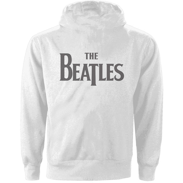 The Beatles Ladies Zipped Hoodie: Drop T Logo (Back Print)