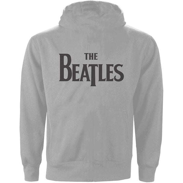 The Beatles Unisex Zipped Hoodie: Drop T Logo (Back Print)