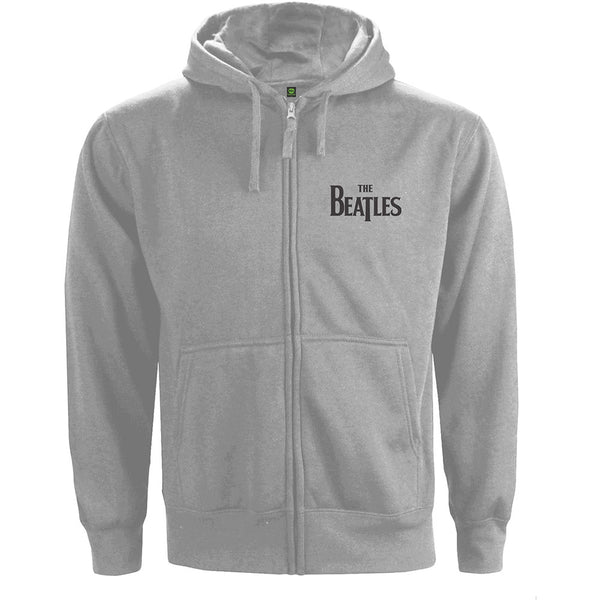 The Beatles Unisex Zipped Hoodie: Drop T Logo (Back Print)