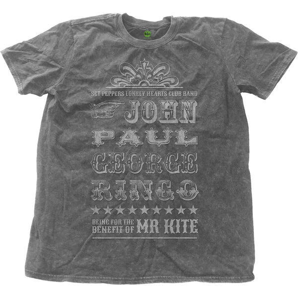The Beatles Unisex Fashion T-Shirt: Mr Kite (Snow Wash)