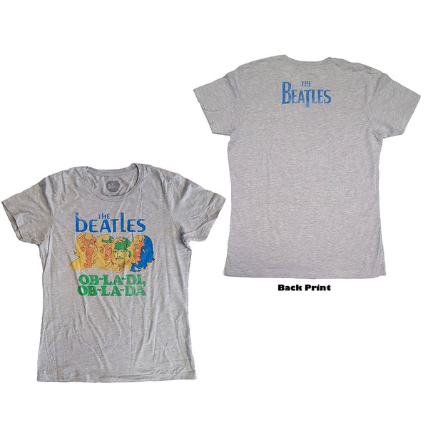 The Beatles Ladies Premium T-Shirt: Ob-La-Di (Back Print)