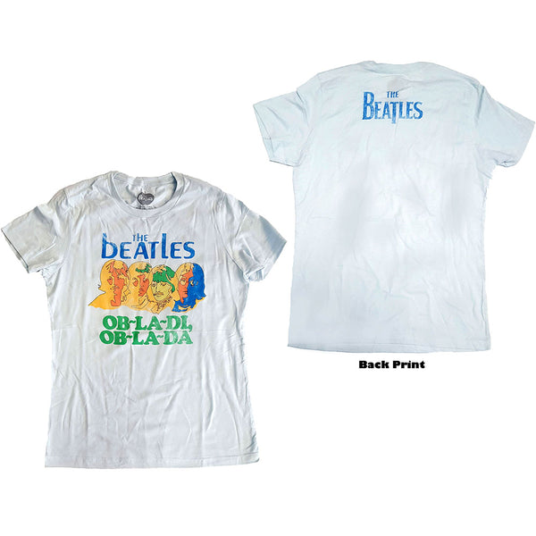 The Beatles Ladies Premium T-Shirt: Ob-La-Di (Back Print)