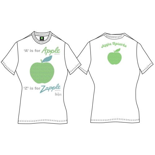 The Beatles Ladies Premium T-Shirt: A is for Apple (Back Print)