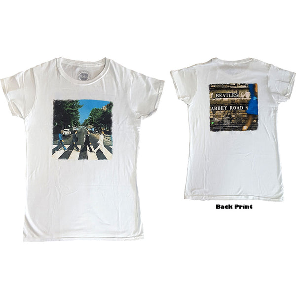 The Beatles Ladies Premium T-Shirt: Abbey Road (Back Print)