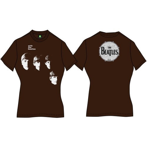 The Beatles Ladies Premium T-Shirt: With The Beatles (Back Print)