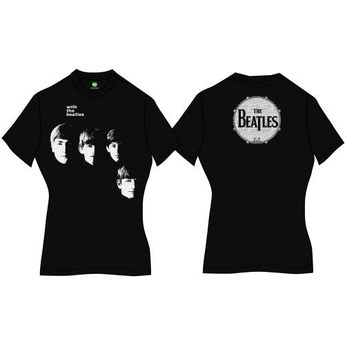 The Beatles Ladies Premium T-Shirt: With The Beatles (Back Print)