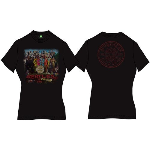 The Beatles Ladies Premium T-Shirt: Sgt Pepper (Back Print)
