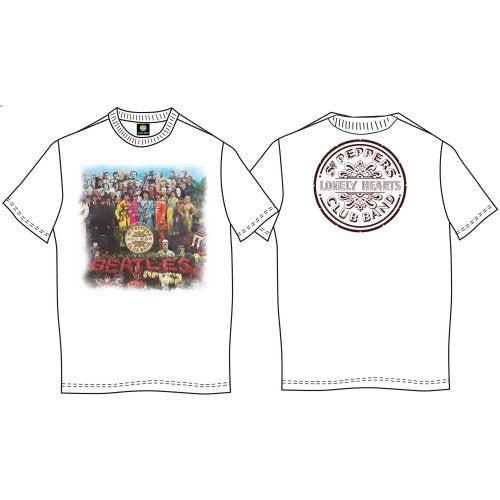 The Beatles Unisex Premium T-Shirt: Sgt Pepper (Back Print)
