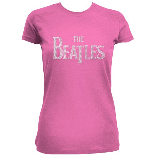 The Beatles Ladies Fashion T-Shirt: Drop T Logo (Diamante)