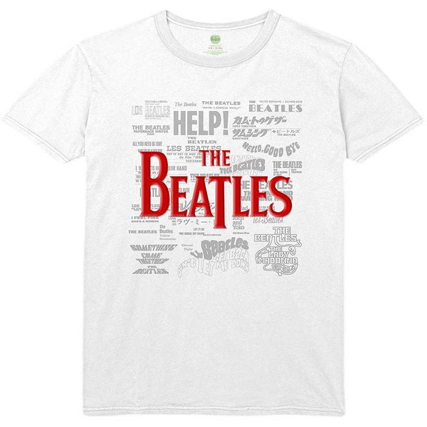 The Beatles | Official Band T-Shirt | Titles & Logos (Puff Print)